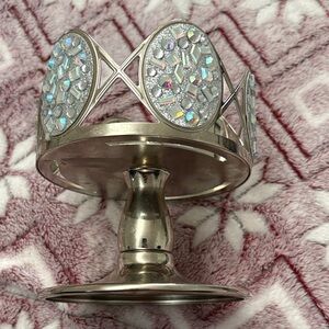 Bath & Body Works Silver Candle Holder with Iridescent Gems